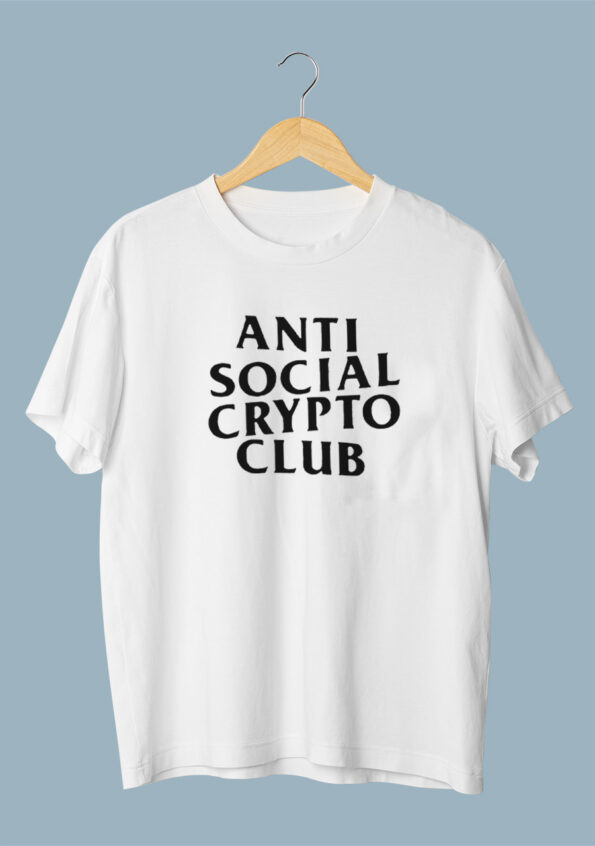 Anti Social Crypto Club White T-shirt For Men 2