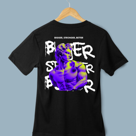 Bigger Stronger Better Black T-Shirt For Men 1