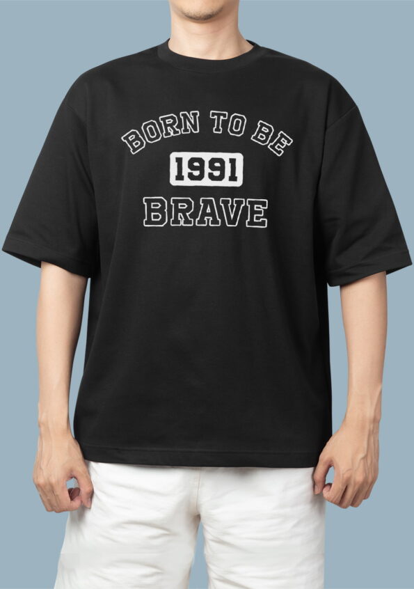 Born To Be 1991 Brave Black T-shirt For Men