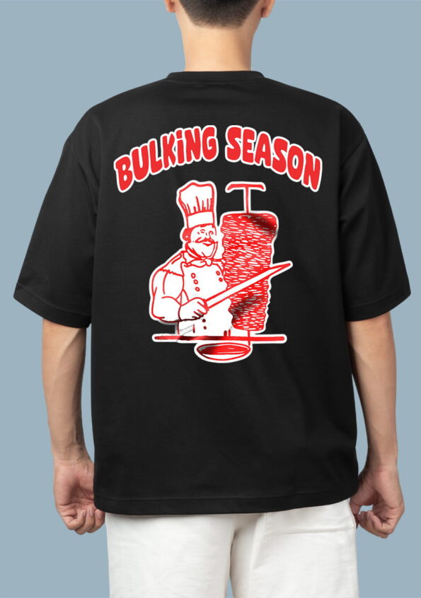 Bulking Season Oversized Black T-Shirt for Men