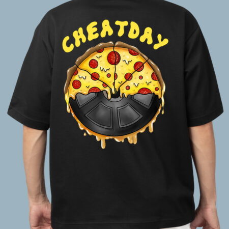 CHEATDAY Oversized Black T-Shirt For Men