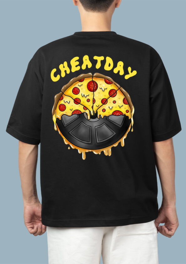 CHEATDAY Oversized Black T-Shirt For Men