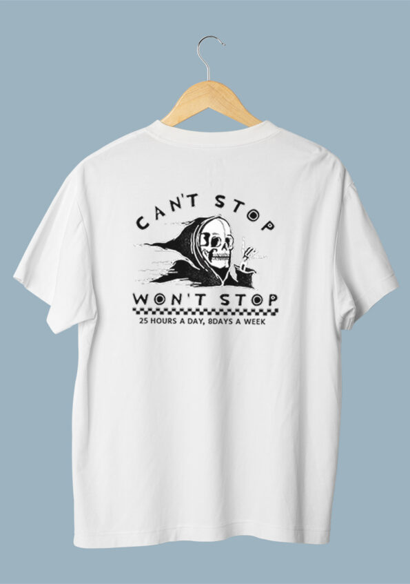 Can't Stop Won't Stop Men's White T-shirt 1