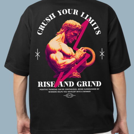 Crush Your Limits Black T-Shirts For Men