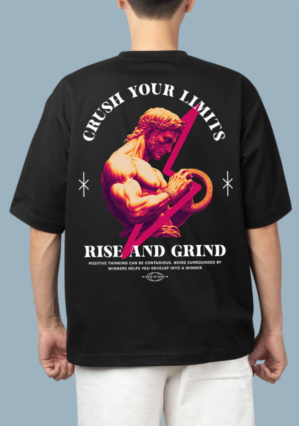 Crush Your Limits Black T-Shirts For Men