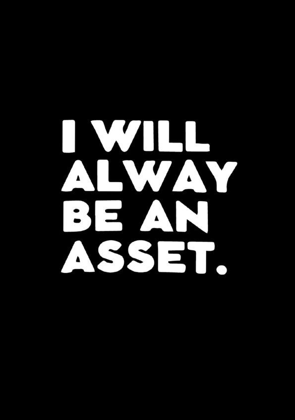 I Will Always Be An Asset Black T-shirt Design For Men