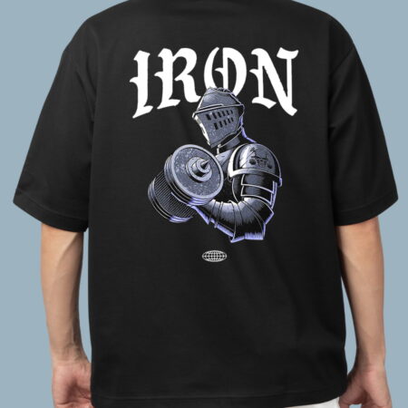 IRON Oversized Men's Black T-shirt