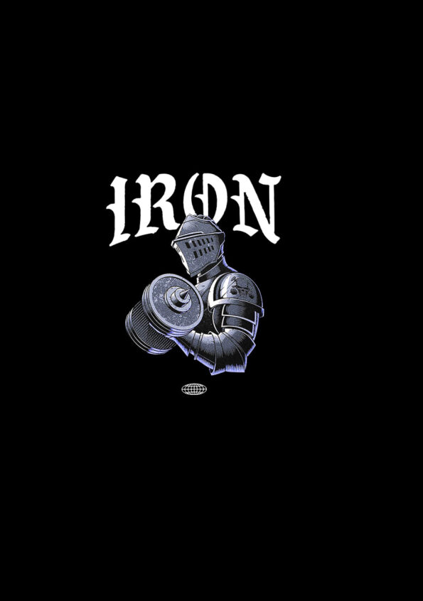 IRON Oversized Men's T-shirt Black Logo