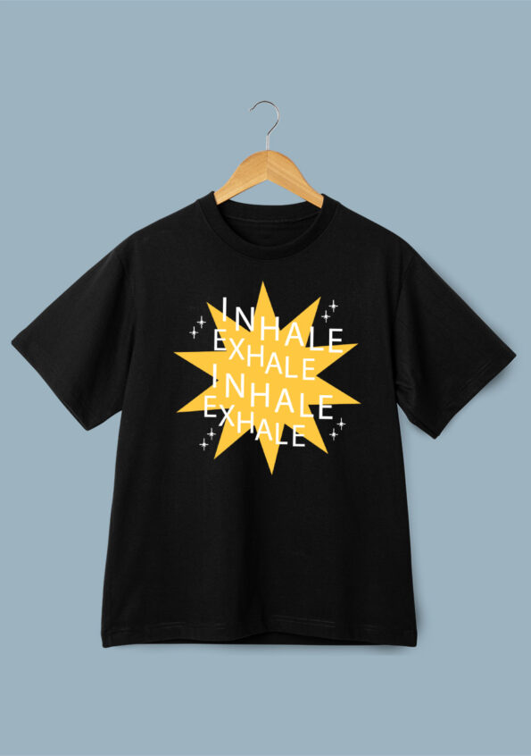 Inhale Exhale Black T-Shirt for Men 1