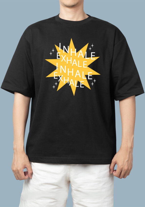 Inhale Exhale Black T-Shirt for Men