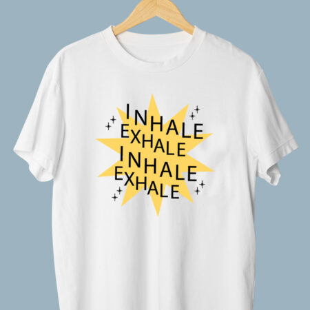 Inhale Exhale White T-Shirt for Men 1