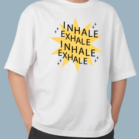 Inhale Exhale White T-Shirt for Men