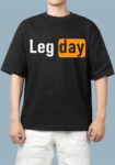 Leg Day White Oversized T-shirt for Men