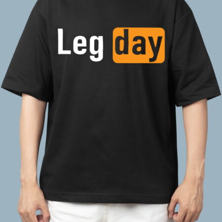 Leg Day Black Oversized T-shirt for Men