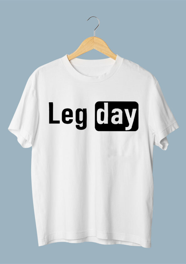 Leg Day White Oversized T-shirt for Men 2