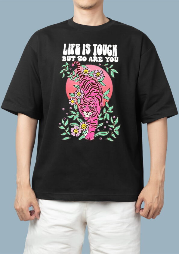 Life is tough Black T-shirt for Men 1