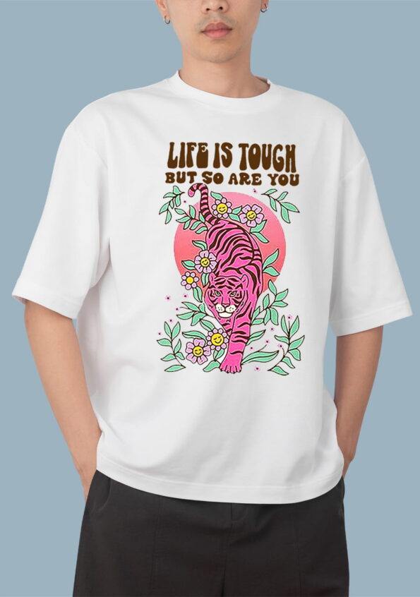 Life is tough White T-shirt for Men 1