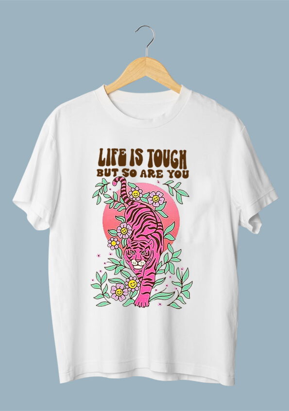 Life is tough White T-shirt for men