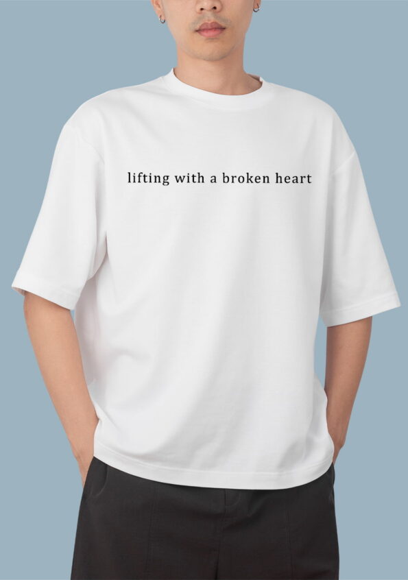 Lifting With A Broken Hart Oversize T-Shirt For Man