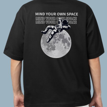 Mind Your Own Space Black T-Shirt For Men