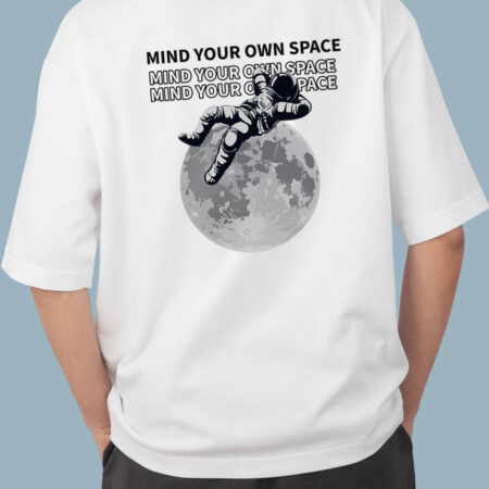 Mind Your Own Space White T-Shirt For Men