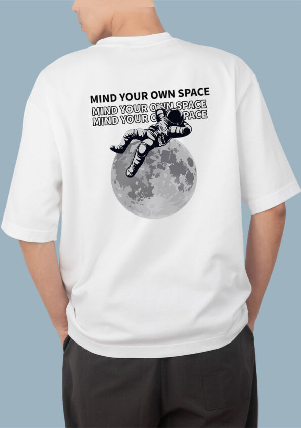 Mind Your Own Space White T-Shirt For Men