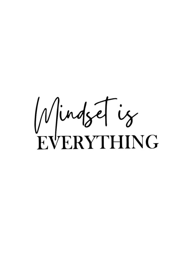 Mindset Is Everything White T-shirt Design For Men