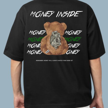 Money Inside Oversized Black T-Shirt for Men