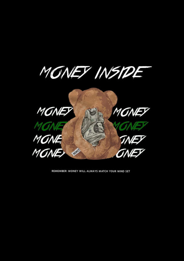 Money Inside Oversized T-Shirt for Men Black