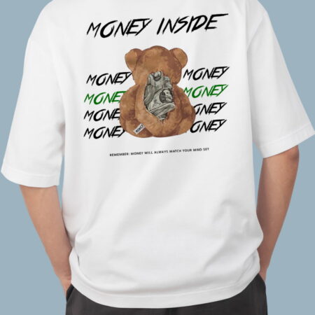 Money Inside Oversized White T-Shirt for Men