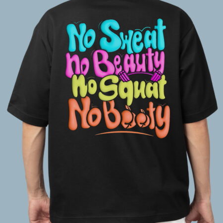 No Sweat No Beauty Black T-Shirt For Men