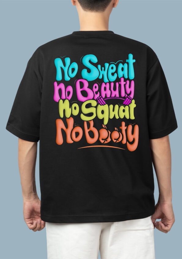 No Sweat No Beauty Black T-Shirt For Men
