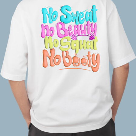 No Sweat No Beauty White T-Shirt For Men