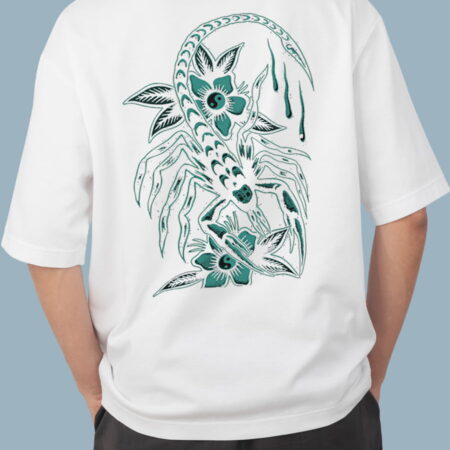 Scorpio In Flower White T-shirt For Men