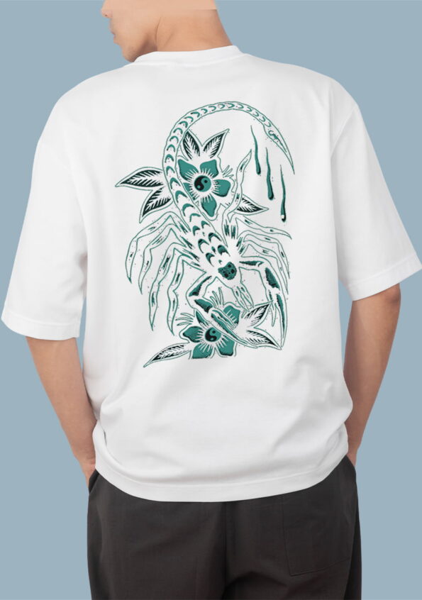 Scorpio In Flower White T-shirt For Men