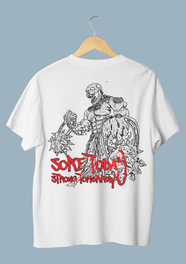 Sore Today Printed Over sized White T-Shirt for Men