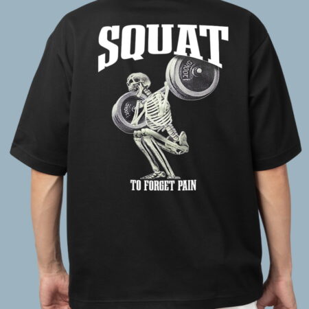 Squat to Forget Pain Black T-Shirt For Men