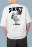 Squat to Forget Pain White T-Shirt For Men