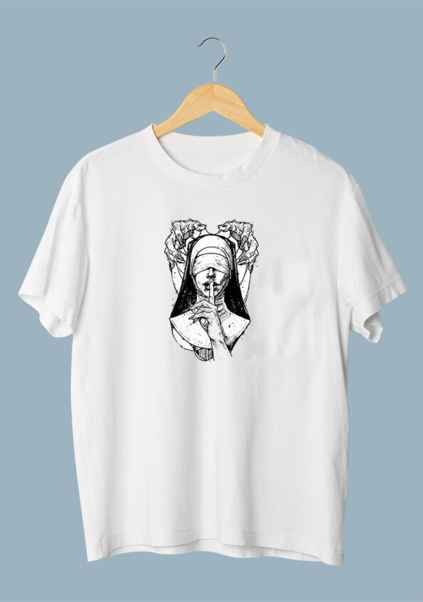 The Nun Man's White T-Shirt 1