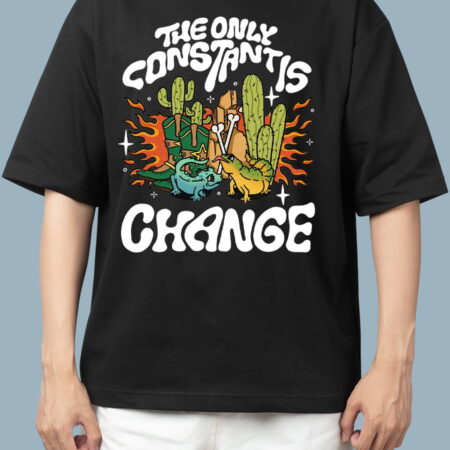 The only Constant is Change Black T-Shirt for Men