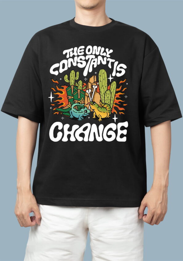 The only Constant is Change Black T-Shirt for Men