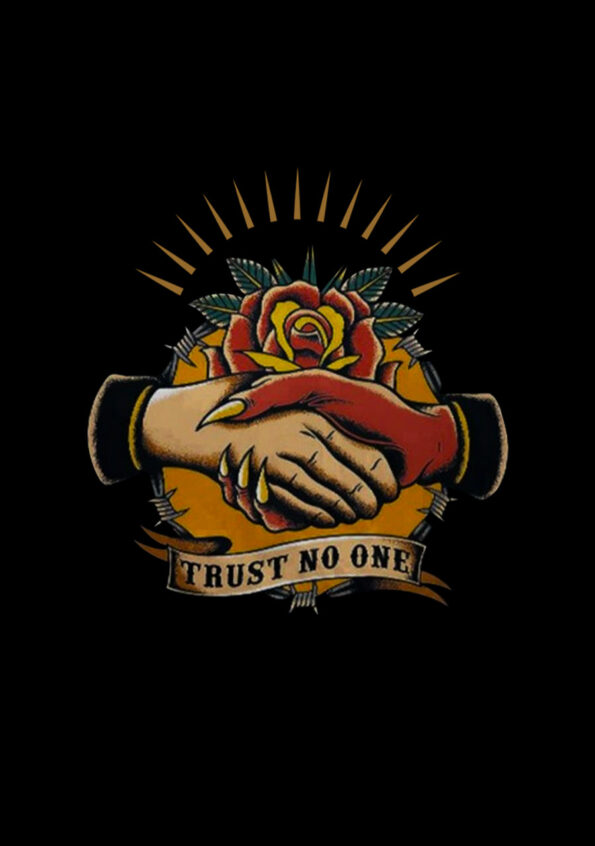 Trust No One- Black T-shirt Design For Man-01