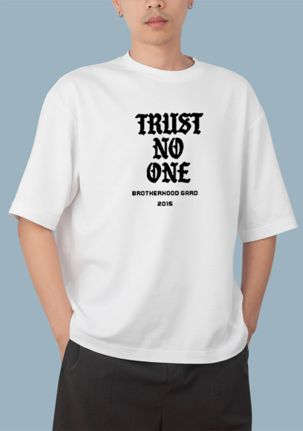 Trust no one White T-Shirt for Men