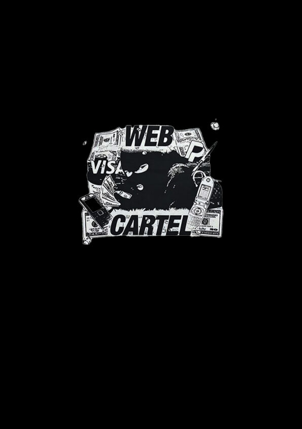 Web Visa Cartel Artwork Oversized T-Shirt For Men Black