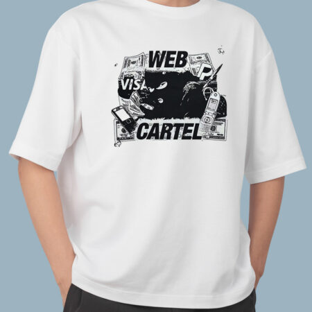 Web Visa Cartel Artwork Oversized White T-Shirt For Men