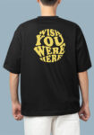 Wish You Were Here Men's Black T-shirt In Yellow Logo