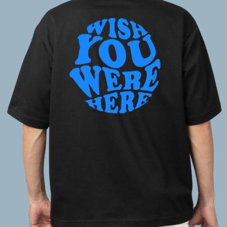 Wish you were here Blue art Black T-Shirt for Men