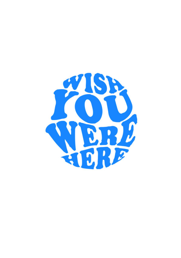 Wish you were here Blue art T-Shirt for Men White