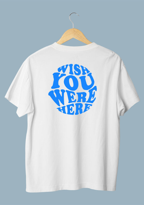 Wish you were here Blue art White T-Shirt for Men 1