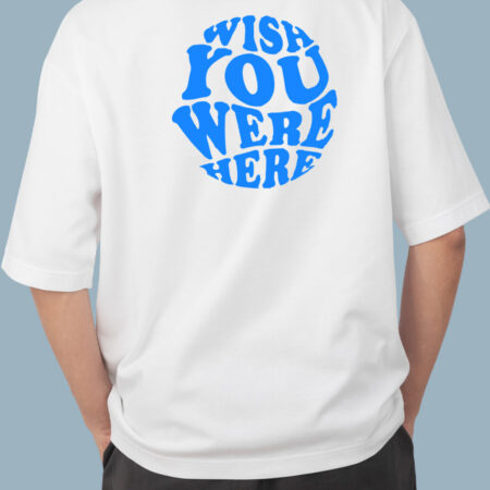 Wish you were here Blue art White T-Shirt for Men